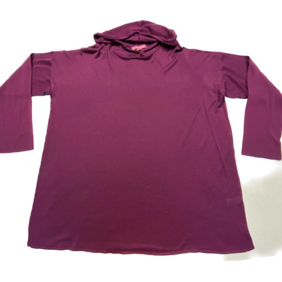 Woman Within Tops - Woman Within Pullover Hoodie, Women's Size 2X, Lightweight Long Sleeve, Purple